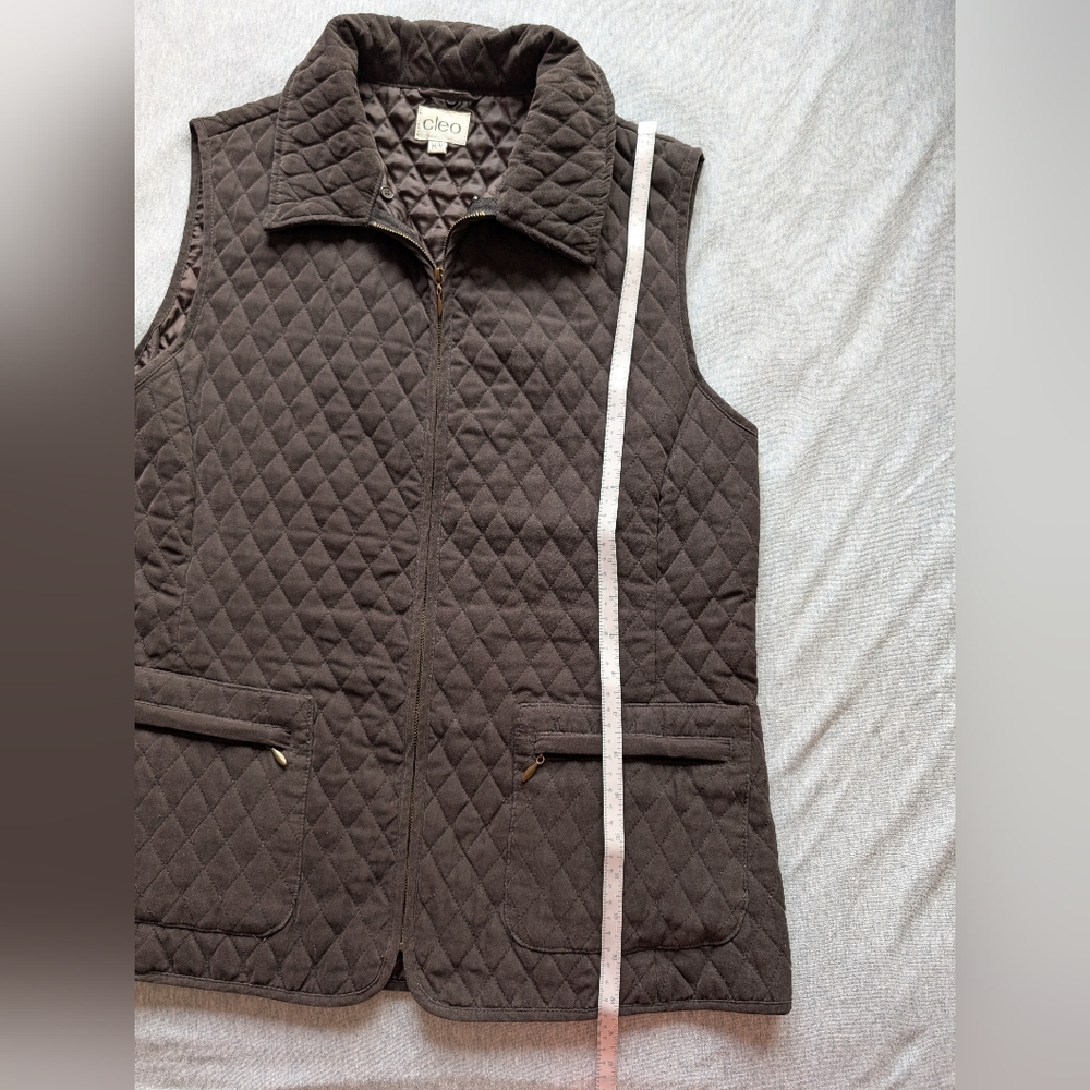 Vintage Cleo Quilted Brown Vest - Picture 5 of 8